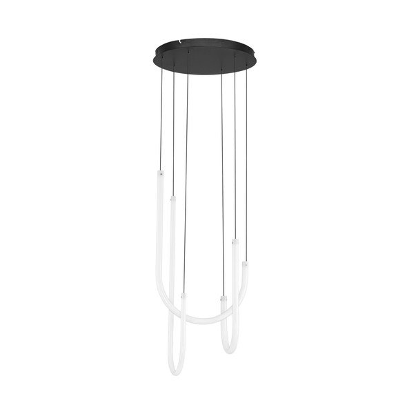 Valge/mattmust terasest hämardatav LED-rippvalgusti akrüülklaasist varjuga, ø 41 cm Topaz - Nova Luce