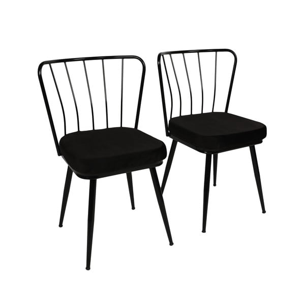 Mustad metallist söögitoolid 2tk komplektis Yildiz - Kalune Design-image-4