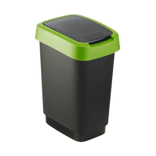 Roheline-must taaskasutatud plastist prügikast 10 L Twist - Rotho