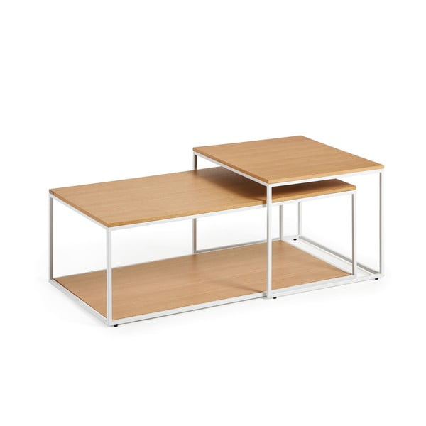 Tammespoonist pealispinnaga diivanilauad 2tk komplektis 50x100 cm Yoana - Kave Home