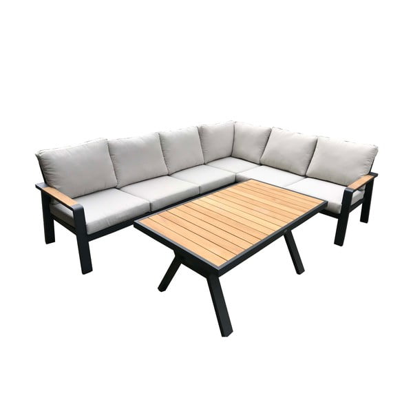 Hall alumiiniumist aiamööbli komplekt 5-le inimesele Rotterdam - Rojaplast-image-2