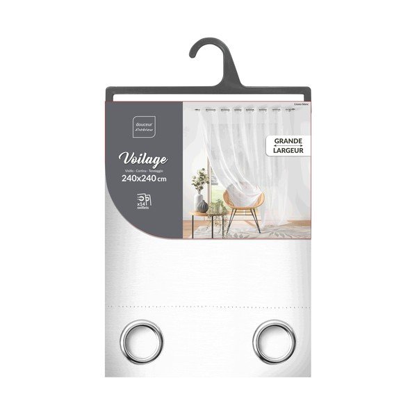 Valge voile kardin 240x240 cm Lissea - douceur d'intérieur-image-3