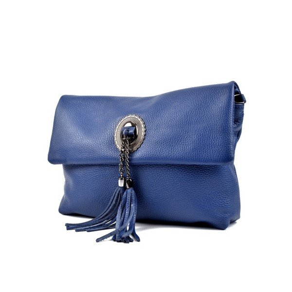Modrá kožená kabelka Roberta M Malude Blue Jeans-image-1
