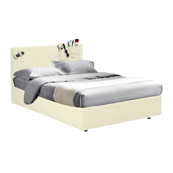 Béžová jednolůžková postel s úložným prostorem 13Casa Task, 120 x 190 cm