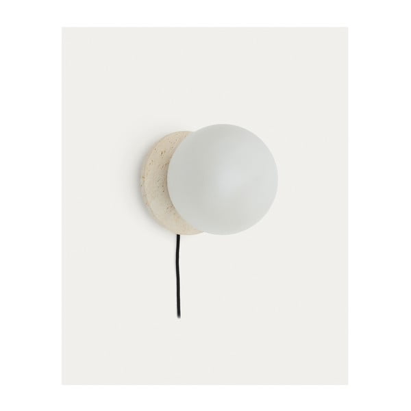 Valge-kreem marmorist seinavalgusti ø 20 cm Malachi - Kave Home-image-4