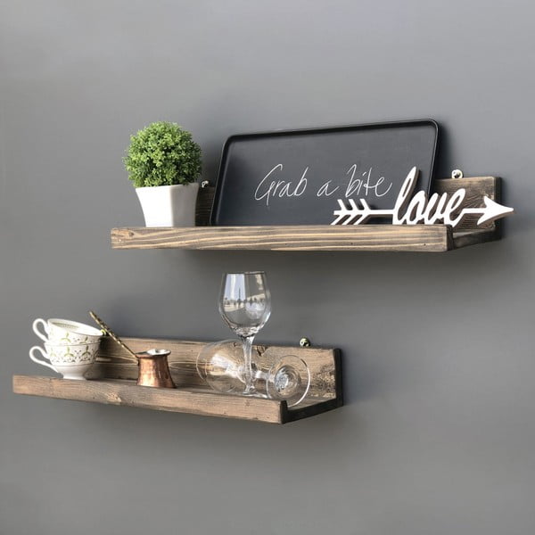 2 puidust seinariiuli komplekt Lihtne - Evila Originals-image-4