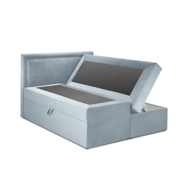 Helesinine boxspring-voodi koos hoiualusega 180x200 cm Yucca - Mazzini Beds-image-3