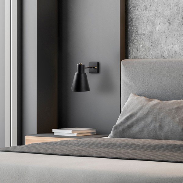 Must-kuldne seinavalgusti ø 14 cm Funnel - Opviq lights-image-3