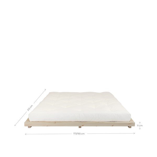 Dvoulůžková postel z borovicového dřeva s matrací Karup Design Dock Double Latex Natural Clear/Natural, 180 x 200 cm-image-4