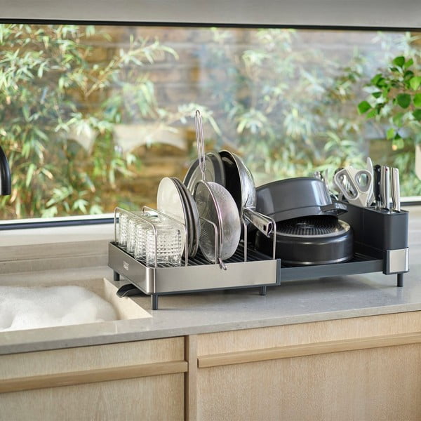 Sinine-hõbe metallist nõudekuivatusrest Extend - Joseph Joseph-image-1