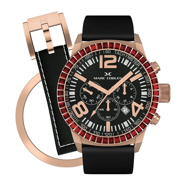 Dámské hodinky Marc Coblen s páskem a kroužkem navíc P83