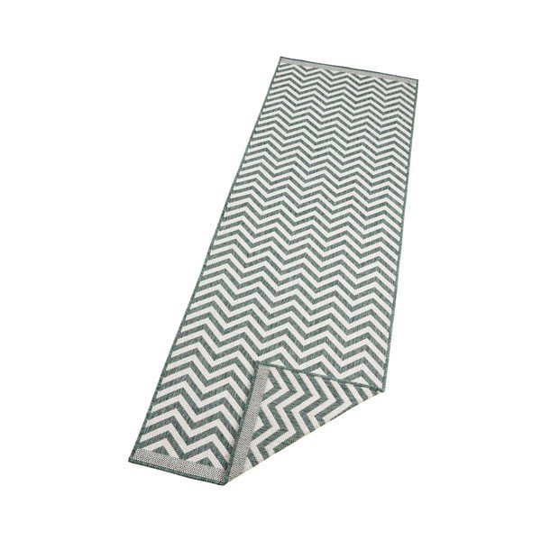 Zeleno-krémový oboustranný vysoce odolný běhoun Bougari Twin Supreme Mismo, 80 x 350 cm-image-2