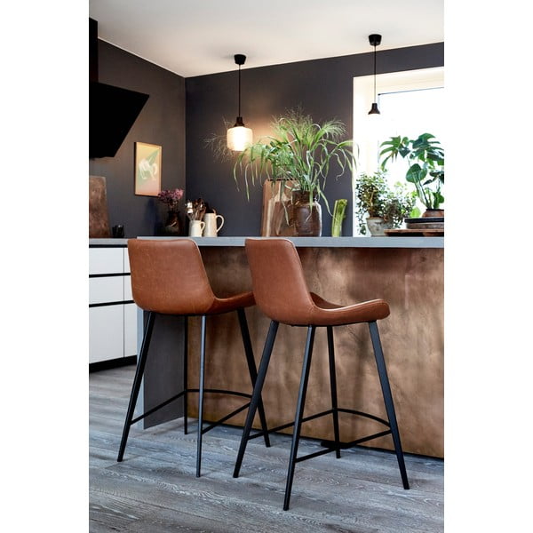 Helepruun kunstnahast baaritooli , kõrgus 91 cm Hype - DAN-FORM Denmark-image-2