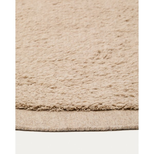 Helepruun käsitsi kootud villane ümmargune vaip ø 200 cm Marely - Kave Home-image-4