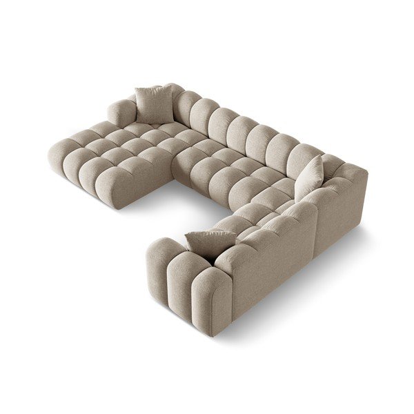 Helepruun šenillist nurgadiivan (parempoolne/U-kujuline) Treno - Cosmopolitan Design-image-2