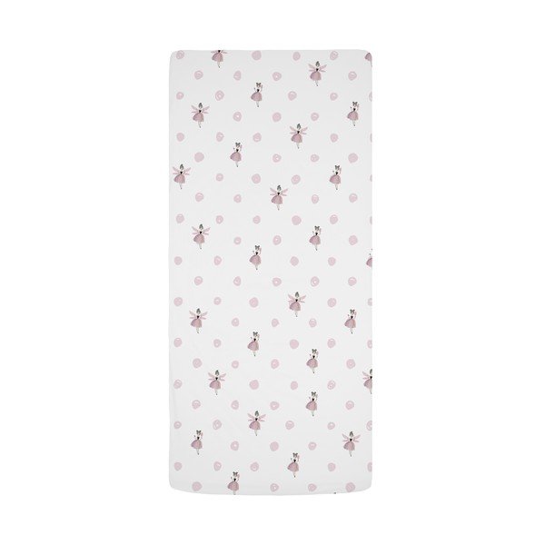 Valge-roosa puuvillasatiinist laste voodipesu 90x200 cm Pink Girl - Butter Kings