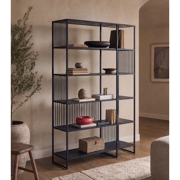 Must raamaturiiul 120x185x35 cm Strington - Actona-image-1