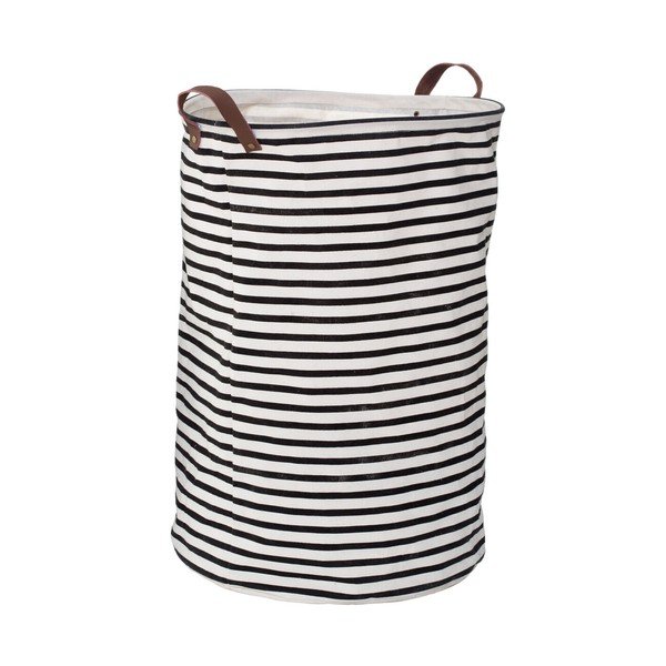 Černo-bílý pruhovaný koš na prádlo Premier Housewares Stripe, 69 l