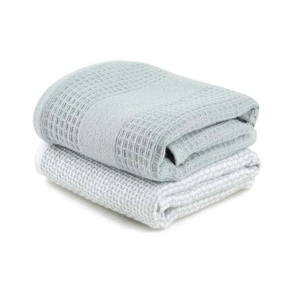 Hallid-mündivärvi vahvlirätikud 2tk komplektis 40x60 cm Betty - Foutastic