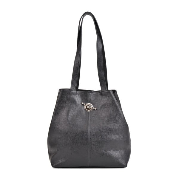 Černá kožená kabelka Mangotti Bags Alma