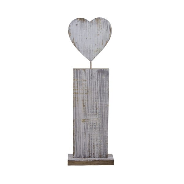 Dřevěná dekorativní soška se srdcem Ego Dekor, výška 76 cm