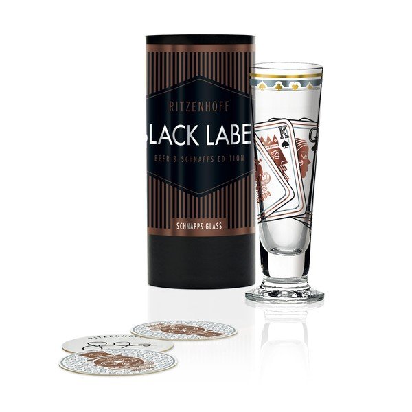Set panáka z křišťálového skla a 5 podtácků Ritzenhoff Sascha Morawetz, 50 ml-image-1