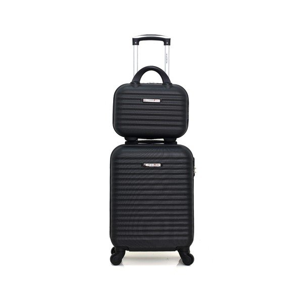 Set černého cestovního kufru na kolečkách a menšího příručního kufříku Bluestar Marro