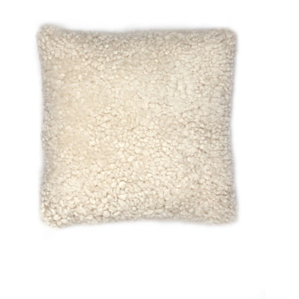 Krémově bílý vlněný polštář z ovčí kožešiny Auskin Siah, 50 x 50 cm