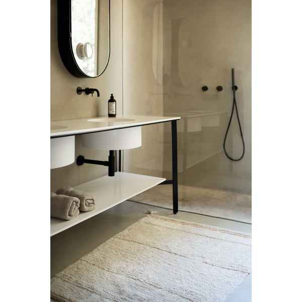 Kreem pestav käsitsi kootud puuvillane vaip 90x130 cm Bloom Natural - Lorena Canals-image-3