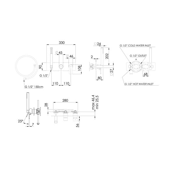 Must dušisegisti (2 väljundit) Pax - Sapho-image-3