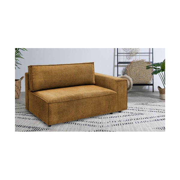 Sinepivärvi diivanimoodul, parem nurk, sinepi värvi  Nihad modular - Bobochic Paris-image-1