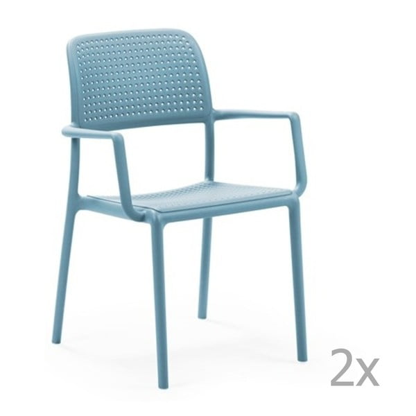 Sada 2 modrých zahradních židlí Nardi Bora