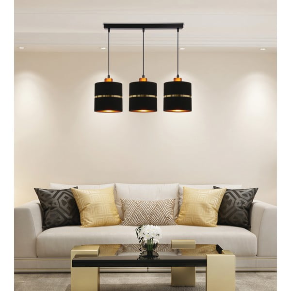 Must rippvalgusti tekstiilist varjuga ø 15 cm Assam - Candellux Lighting-image-1