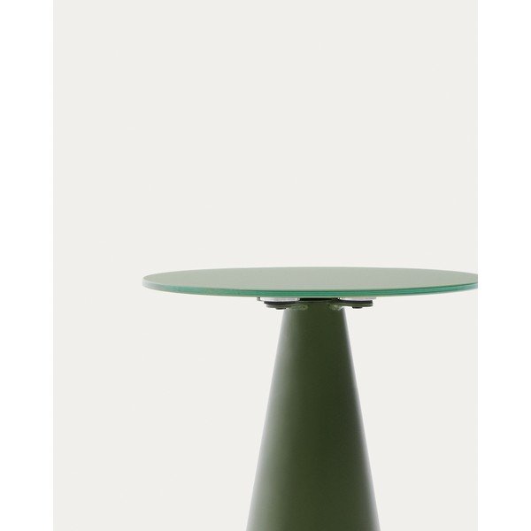 Ümmargune abilaud klaasist pealispinnaga ø 35 cm Wilshire - Kave Home-image-2