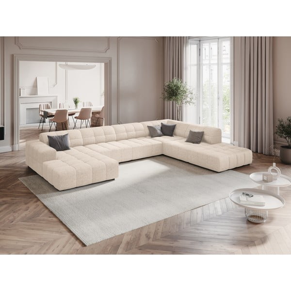 Kreem nurgadiivan (parem nurk/U-kujuline) Chicago - Cosmopolitan Design-image-1