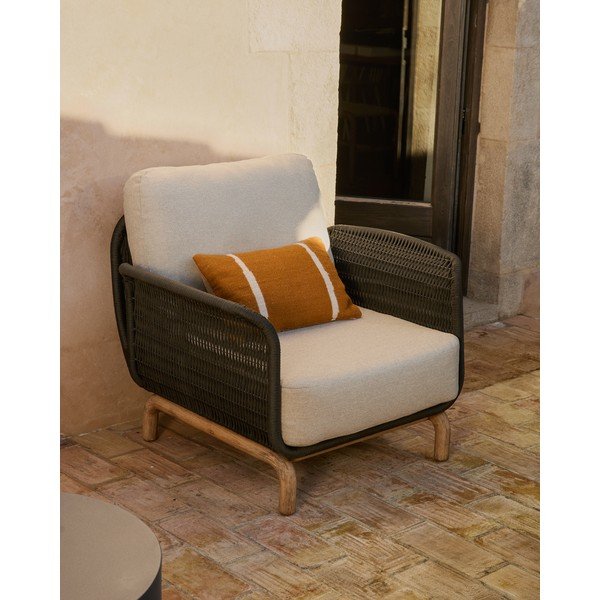 Beež polsterdatud aiatool Alipa - Kave Home-image-1