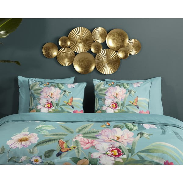 Sinine pikendatud satiin-puuvillast voodipesu üheinimesevoodile 140x220 cm Fungi - Descanso-image-2