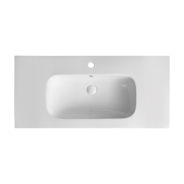 Valge keraamiline valamu 101x46,5 cm Piedra - Sapho-image-1