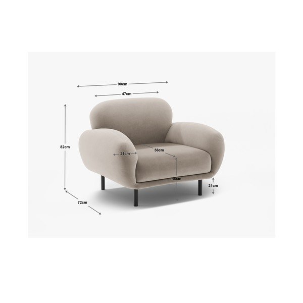 Valge bukleekangast tugitool Poppy - Micadoni-image-4