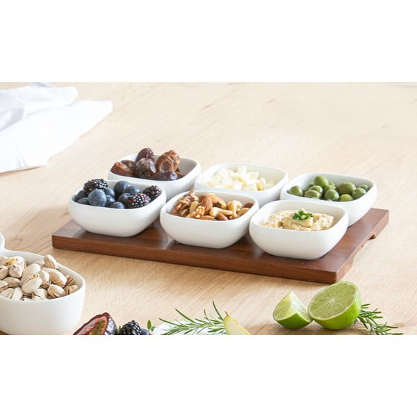 Valge portselanist 6-osaline serveerimiskomplekt Essentials - Ladelle-image-1