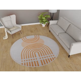 Kollane-hall ümmargune vaip ø 100 cm - Vitaus