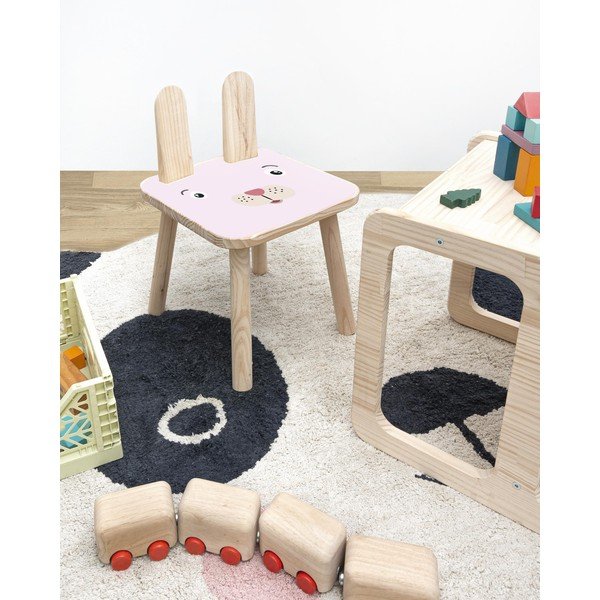 Laste tool on valmistatud täispuidust mändist Rose Bunny - Little Nice Things-image-1