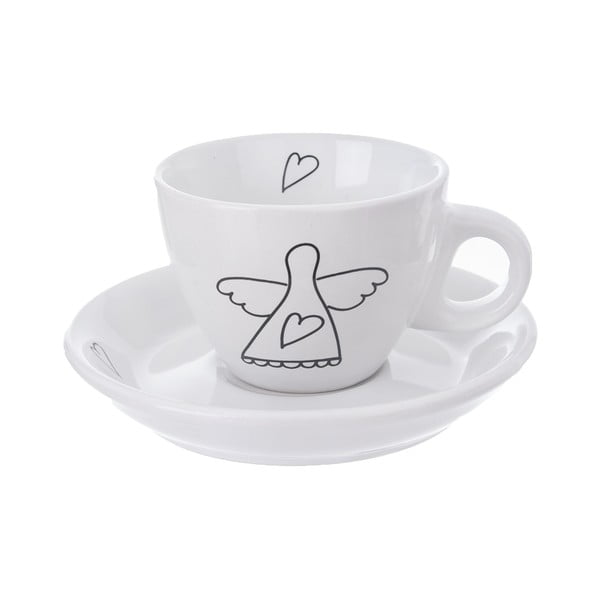 Must-valged keraamilised tassid 2 tk komplektis 90 ml - Orion-image-1