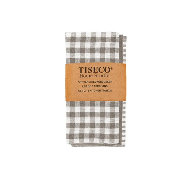 Puuvillased rätikud 3 tk 70x50 cm komplektis Lines - Tiseco Home Studio-image-1