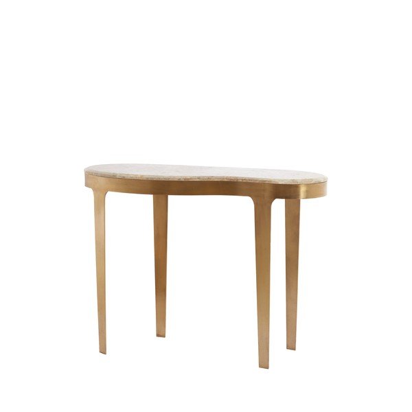 Konsoollaud marmorist pealispinnaga pronks/tapeetpruun 40x110 cm Giulio - Light & Living