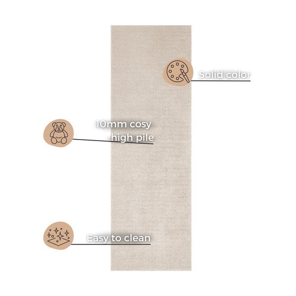 Beeži värvi jooksja , 80 x 250 cm Supersoft - Mint Rugs-image-4