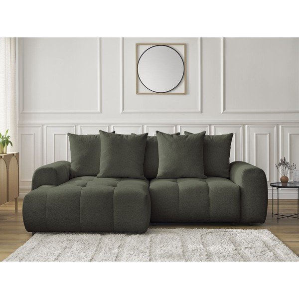 Khaki värvi šenillist panipaigaga nurgadiivanvoodi (vasak nurk) Roxelane - Bobochic Paris-image-1