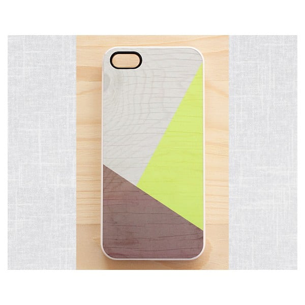 Obal na iPhone 4/4S, Neon Geometric Wood/white