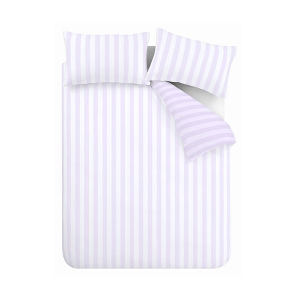 Valge/lavendlivärvi voodipesu üheinimesevoodile 135x200 cm Stripe Tease - Sassy B
