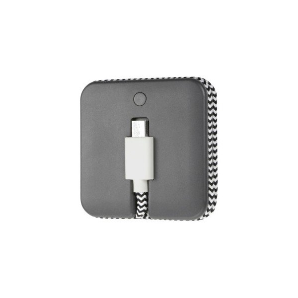 Šedá powerbanka s nabíjecím Micro USB kabelem Native Union Jump Cable, délka 45 cm-image-2